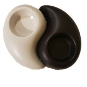 Ceramic Tea Light Holders Classic Black & White Ying &  Yang 2 Pcs